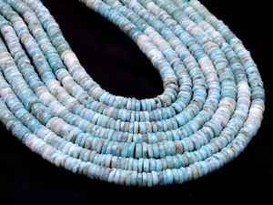 Cuentas facetadas Heishi de Larimar de 7mm-8mm, piedras preciosas semipreciosas naturales de Larimar multicolor, cuentas sueltas en forma de rueda/tire/rondelle para joyería. - Product Image 2