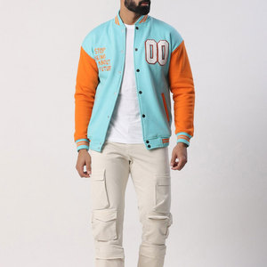 Veste de baseball pour homme, tissu premium, fermeture à boutons-pression, design à bordure côtelée, vêtements décontractés pour l'extérieur et le streetwear - Product Image 2