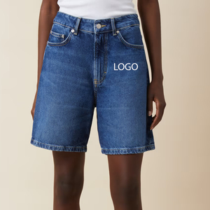 Comfortable Daily Wear Wholesale Women Shorts With Button Closure / <b>Denim</b> <b>Material</b> With Side Pockets And Logo Designing For Bulk - Product Image 1