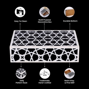 Boîte de rangement de bijoux en résine d'imitation antique de luxe organisateur élégant pour la décoration de la maison pour le bureau de vanité ou la décoration de la chambre - Product Image 4