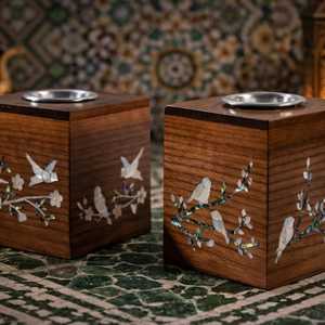 Velora Pearl wood <b>Bakhoor</b> Burner Set Elegant Handmade Mother of Pearl Inlay Arabic Incense Holder with for <b>Oud</b> <b>Bakhoor</b> & Incense - Product Image 3