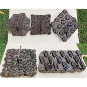 Vintage Wooden Key Model 1 Set of 3 Printed Blocks <b>Wall</b> Hooks & <b>Coat</b> <b>Racks</b> - Product Image 5