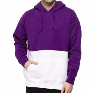เสื้อฮู้ดผู้ชายสีม่วงขาว ทรงปกติ สวมใส่สบาย มีกระเป๋า ผ้าฝ้าย 100% เฟรนช์เทอร์รี่ - Product Image 1