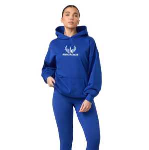 Sudadera con Capucha Azul Rey para Mujer, de Forro Polar, Manga Larga, Estilo Casual Urbano, Corte Holgado, Tacto Suave y Cómodo - Product Image 1