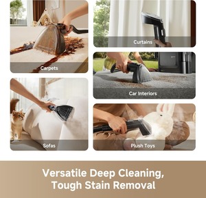 Nettoyeur de tapis portable avec vapeur et lavage à l'eau chaude, machine de nettoyage des tissus d'ameublement avec solution auto-mélangée - Product Image 2