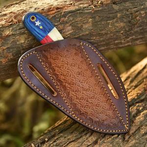 Handmade Premium Hunting Knife Bushcraft Fixed Blade Cowboy Hunting Knife High Carbon Steel Skinning Knife with <b>Leather</b> Sheath - Product Image 4