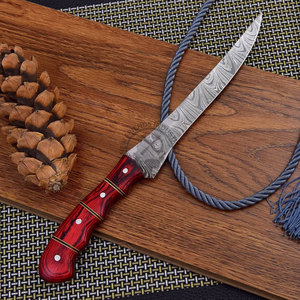 Hermosa Cuchilla de Filetear Damasco de 8 Pulgadas, Hoja Ambidestra, Mango de Madera, Hecha a Medida, Cuchillo de Caza, Pesca, Uso General y Cocina, NUEVO FRIENDS - Product Image 3