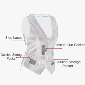 Gilet chauffant sans manches en cuir de vachette noir véritable OEM pour femme, grande taille, coupe-vent double, idéal pour la moto en hiver - Product Image 6
