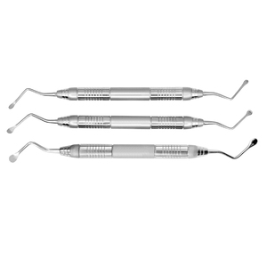 LucaGerman Ensemble de 3 curettes à os dentées en acier inoxydable, outils manuels de débridement chirurgical dentaire, Classe - Product Image 3