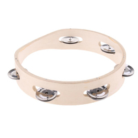Good Quality Handheld Rose Wood Tambourine Customized Color & Logo Adults Music Class Church Worship Party Percussion Instrument