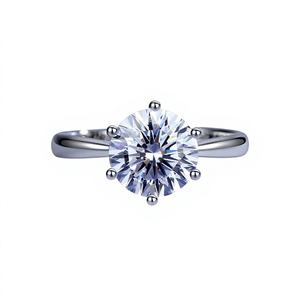 Anillo de Compromiso y Matrimonio Ajustable de Lujo Aniva, Plata de Ley 925, Diamante Cultivado en Laboratorio, Corte Brillante, Certificado IGI, Estilo Étnico - Product Image 1