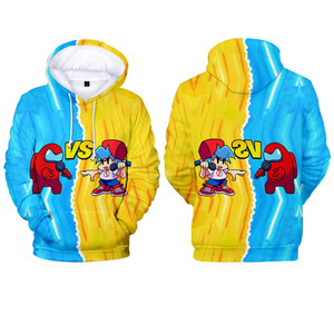 Cartoon Character Print <b>Men</b> <b>Hoodie</b> Regular Fit <b>White</b> Full Body Design Sublimation Transfer Knitted Polyester Casual Autumn Wear - Product Image 3