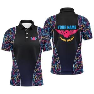 Camiseta de manga corta de malla personalizable para hombre, con estampado por sublimación, para bolos, 85% poliéster / 25% elastano - Product Image 2