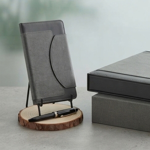 Aurelux RE048 Grey Leatherette A5 Multicolor Premium Executive <b>Notebook</b> <b>Set</b> Pen Card Holder 192 Pages Custom Logo Office - Product Image 1