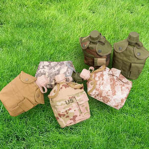 Outdoor Tactical Drinking <b>Water</b> Canteen <b>1</b> <b>Liter</b> PE <b>Bottle</b> with Aluminum Cup for Hiking Camping Survival - Product Image 3