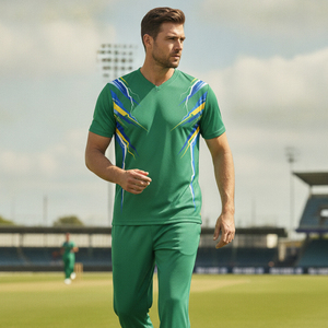 Conjunto de uniforme de cricket multicolor, camiseta polo personalizada sublimada para equipo, pantalones deportivos a juego, ropa de alto rendimiento. - Product Image 5