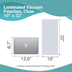<b>Pack</b> 500 Jumbo Laminated <b>Vacuum</b> Pouches 10 X 22 Clear Poly-Nylon Food Storage Bags 3 Mil Thickness Industrial Plastic for Food - Product Image 3