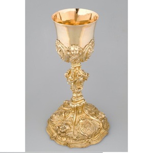 Stylish Chalice Brass Silver Gold Color Also Customized With Etching Design Chalice is handmade high-quality brass church - Product Image 1
