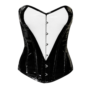 Corsé de cuero sintético morado y negro para mujer con cierre de corchetes y ojales, control firme, talla estándar para adulto - Product Image 2
