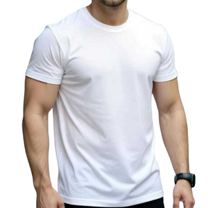 Customized 100% <b>Plain</b> t <b>shirts</b> wholesale Cotton Unisex Custom Solid Knitted <b>White</b> T-<b>Shirts</b> Promotional Corporate Custom Logo OEM - Product Image 3