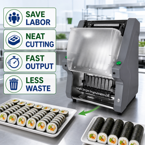 Machine à découper les rouleaux de <span class=keywords><strong>sushi</strong></span> 600 pièces/h, coupeur automatique de Norimaki MR350 pour rouleaux <span class=keywords><strong>Maki</strong></span> 6/8/10/12 coupes, directement de l'usine - Product Image 2