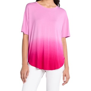 เสื้อยืดโอเวอร์ไซส์ทรงหลวม คอโอ แขนสั้น สีชมพูไล่เฉด ผ้าถัก สำหรับผู้หญิง สไตล์ลำลอง ใส่ได้ทั้งฤดูใบไม้ผลิและฤดูร้อน รับผลิตแบบ ODM OEM - Product Image 5