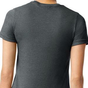 T-shirt pour femme en tissu gunmetal, doux, décontracté, à manches courtes, col rond, respirant, confortable, basique pour tous les jours - Product Image 4