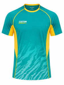 <b>Men's</b> Quick Dry T-<b>Shirt</b> Full Print Logo Dry-fit Polyester Cooking Fabric Athletic Running Sporty Short Sleeve T-<b>shirts</b> - Product Image 1