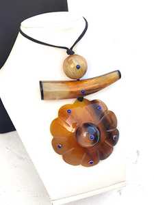 New Arrival Buffalo Ox Horn Necklace Polished Animal Style Bone Jewelry Natural Design <b>Beads</b> Women Girls Wedding - Product Image 5