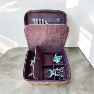 Western Cowhide Leather Jewelry Box Custom Sizes Colors Custom Logo Option Cute Trendy <b>Travel</b> Vanity Box Rodeo Style <b>Travel</b> Box - Product Image 4