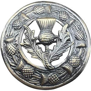 Broche Antiguo para Kilt de Hombre con Diseño de Cardo Escocés, 3 pulgadas (7 cm) de Diámetro - Product Image 2