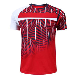 Maillot de sport personnalisé à sublimation florale rose pour hommes et femmes, à séchage rapide, respirant, à manches courtes, pour le badminton, le volley-ball, l'entraînement sportif - Product Image 3