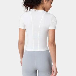 Camiseta de Compresión para Mujer, Camiseta Deportiva para Gimnasio, Absorbe el Sudor, Ajuste Ceñido, Corte Corto, Alta Elasticidad, para Fitness y Running - Product Image 4