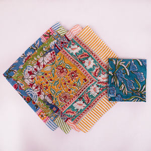 Pañuelo Bandana Estampado a Mano, Ecológico, Artesanal de Jaipur, para Cabeza y Cuello, Lujoso, de Algodón, Étnico, para Mujer, para las Cuatro Estaciones - Product Image 4