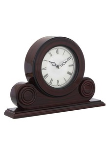 Reloj de Escritorio Moderno de Madera con Números Romanos, Movimiento Mecánico, Diseño Circular, Función de Alarma y Repetición, para el Año Nuevo - Product Image 4