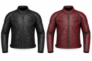 Blouson de moto en cuir offrant une protection complète |   Bleu royal, noir, bordeaux |   Fabricant OEM ODM |   Qualité de conception haut de gamme |   Racing X - Product Image 5