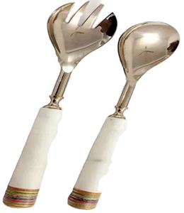 Mango de resina hecho a mano para servir ensaladas, 2 unidades, Metal, latón, buena calidad, precio barato - Product Image 1