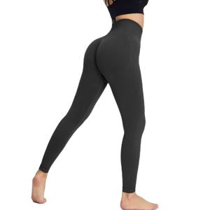 Leggings de sport en tricot personnalisés pour femmes, en spandex et polyester, mi-longueur, respirants, pour la course à pied, le yoga, design décontracté, nouveau, vente en gros - Product Image 1
