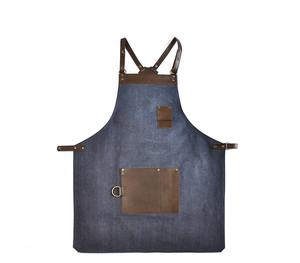 Delantal Profesional de Lona Encerada y Cuero Duradero con Cremallera, Ajustable para Llevar Cruzado en la Espalda, para Chef, Barbero, Carpintero, Uso en Taller y Equipo Utilitario - Product Image 2