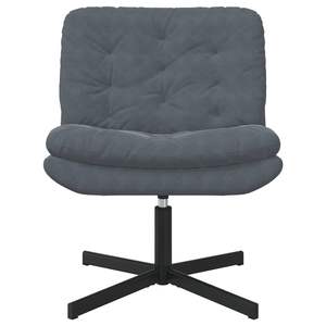 Fauteuil pivotant relaxant en velours gris foncé 63 x 75 x 76 cm pour salon - Product Image 2