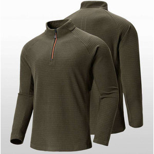 เสื้อสเวตเตอร์แขนยาวผู้ชายแบบซิป ¼  คอปก  โลโก้สั่งทำได้ แห้งเร็ว ยืดหยุ่น เหมาะสำหรับออกกำลังกาย ซิป โพลีเอสเตอร์ คอตตอน ทรงหลวม ใส่ได้ในฤดูใบไม้ผลิ - Product Image 2