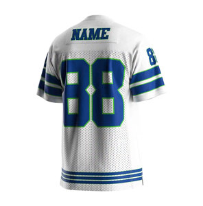 Camiseta de Fútbol Americano Risepect para Hombre, Blanca y Azul, de Malla Transpirable, Cuello en V, Manga Corta, Número de Equipo 88, Impresión Sublimada - Product Image 2