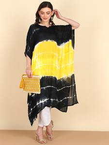 High Quality Designer Rayon <b>Kaftan</b> Tie Dyed <b>Summer</b> Daily Wear Regular Fit Washable Three Quarter Sleeve Best Price - Product Image 5