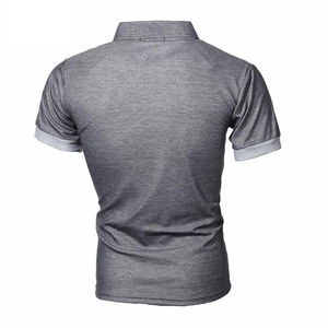 Camisa de Hombre de Manga Corta, Color Sólido, Tejida, 100% Algodón, Transpirable, Cuello Camisero, 140g, Corte Regular, Informal, Invierno, Naranja - Product Image 5