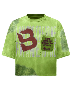 Camiseta de algodón extragrande Y2K para hombre, de manga corta, con estampado personalizado, estilo urbano, desgastada, con hombros caídos y corte cropped. - Product Image 5