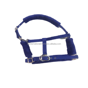 Fourrure Rembourré Cheval Halter Vison Rembourré Bleu Couleur Cheval Nylon Halter Réglable Tête Collier Fabricant Inde - Product Image 1