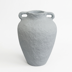 Vase de sol rustique en papier mâché, double gourde, urne texturée beige, pot de fleurs, décoration d'intérieur Wabi Sabi primitif - Product Image 2