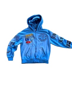 Conjunto Deportivo Vintage para Hombre con Logotipo Personalizado, Lavado y Decolorado, Transpirable, Talla Grande, Sudadera con Capucha y Pantalones Deportivos con Pedrería - Product Image 1