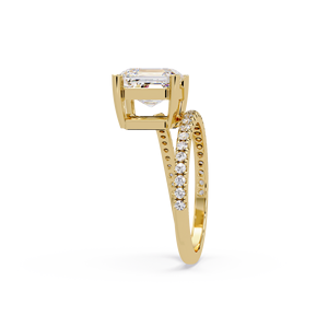 Premium Asscher Cut Solitaire Lab Grown Diamond <b>Ring</b> IGI Certified 1CT 2CT 3CT <b>Open</b> Wrap <b>Ring</b> for Women's Wedding Band <b>Rings</b> - Product Image 4