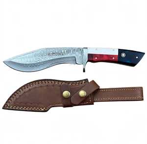 Couteau utilitaire d'extérieur en acier Damas fait main sur mesure, motif drapeau du Texas, manche en résine - Product Image 2